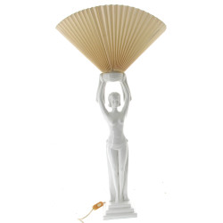Pied de lampe en céramique blanche en fo