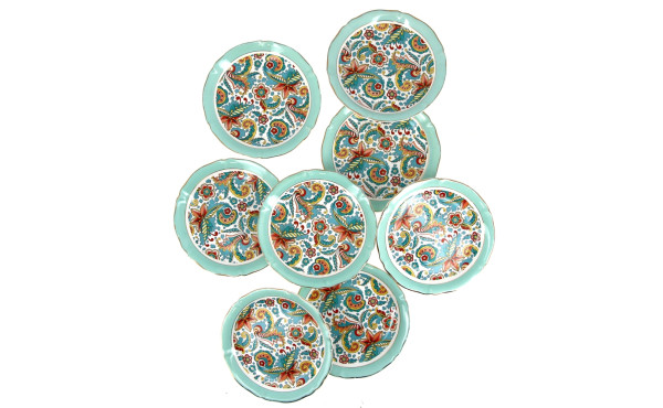 ST AMAND - 8 assiettes à gâteaux en faïe