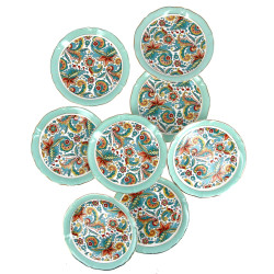 ST AMAND - 8 assiettes à gâteaux en faïe