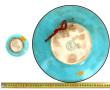 LONGWY - Plat rond en émaux à décor du C