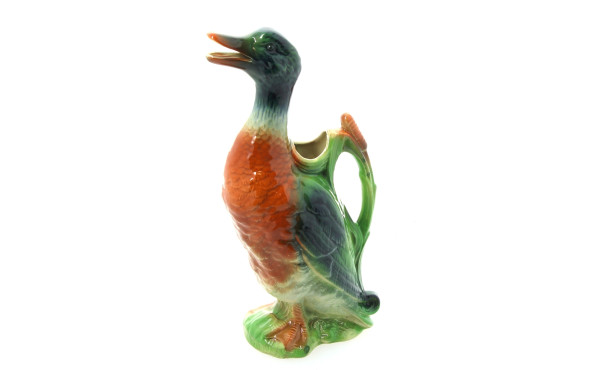 ST CLEMENT - Pichet canard en barbotine,