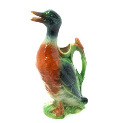 ST CLEMENT - Pichet canard en barbotine,