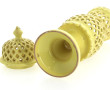 Pied de lampe années 50 en faïence jaune