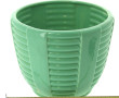 ST CLEMENT - Cache-pot en faïence vert t