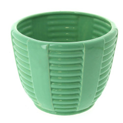 ST CLEMENT - Cache-pot en faïence vert t