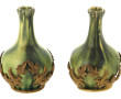 Paire de vases miniatures en grès vert e