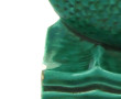 Paire de bougeoirs en faïence verte en f