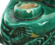 Paire de bougeoirs en faïence verte en f