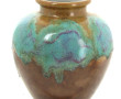 Vase en grès brun à coulures vertes, mar