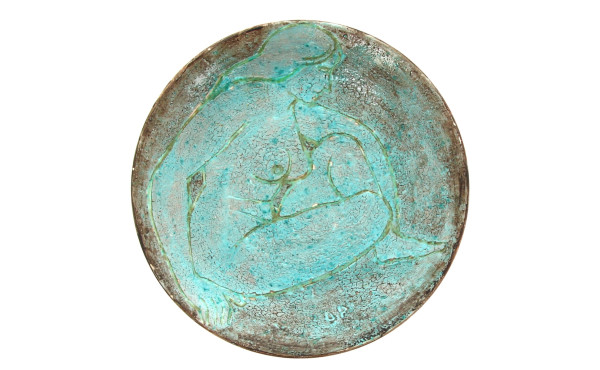 Assiette en céramique années 50/60 à déc