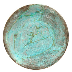 Assiette en céramique années 50/60 à déc