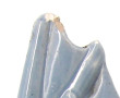 Paire de voiliers en faïence bleue, H 38