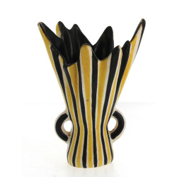 Vase en céramique à deux anses, col mouv