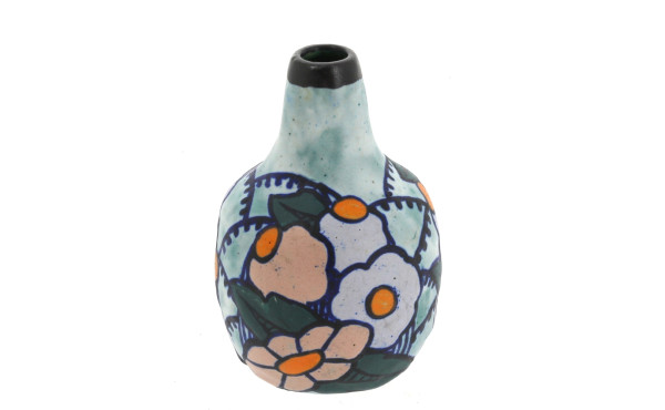 Petit vase ART DECO en grès à décor flor
