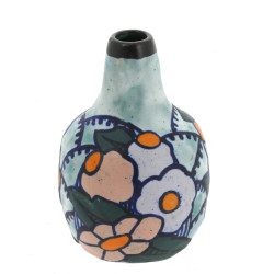 Petit vase ART DECO en grès à décor flor