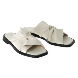 MJUS - Paire de mules plates femme blanc