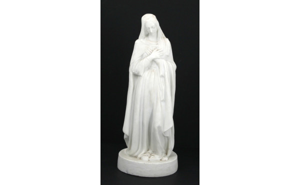 VIERGE - Statuette en biscuit de porcela