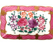 Coffret en porcelaine à décor de fleurs 