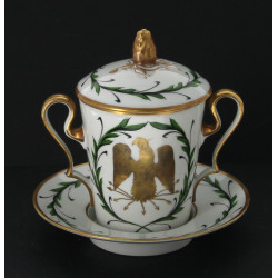 LIMOGES - Tasse couverte à deux anses di