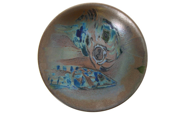 Guy TREVOUX - Assiette en céramique à dé