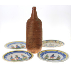 PORQUIER Quimper - Bouteille en grès ave