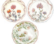 YOUEN - Lot de 3 assiettes décor floral 
