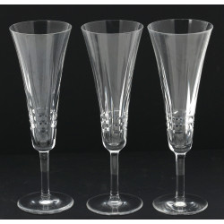 8 flûtes à champagne en cristal, fin ann