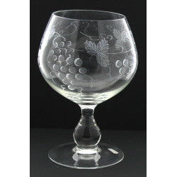 Rince-raisin en verre gravé, H 27 cm