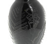 Vase en verre noir gravé de fleurs. H 29
