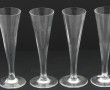 6 flûtes anciennes en cristal, forme con