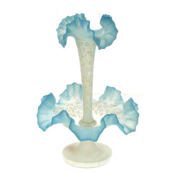 Centre de table en verre mouvementé blan