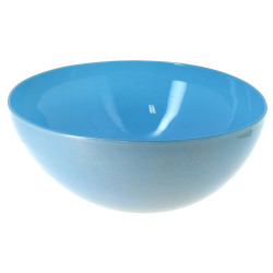 Belle coupe circulaire en verre bleu et 