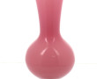 Vase en verre opalin rose et blanc, col 