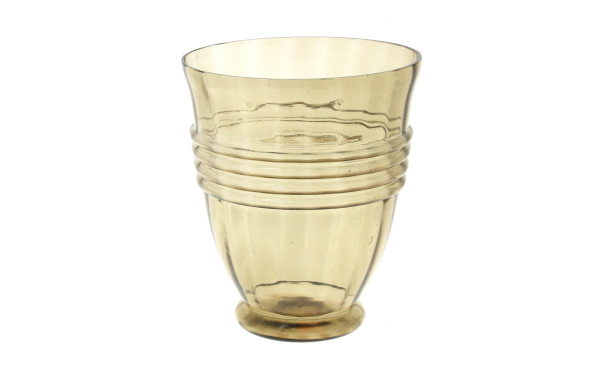 Vase style ART DECO en verre fumé, H 19,