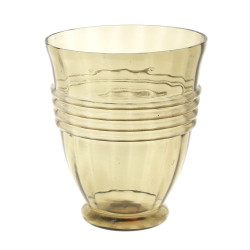 Vase style ART DECO en verre fumé, H 19,