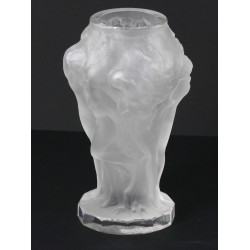 Petit vase en verre pressé moulé à décor