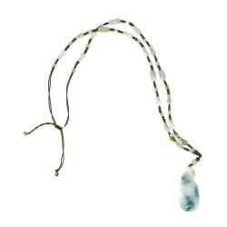 Pendentif tibétain en jadéite, collier e