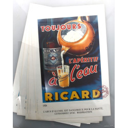 Lot de 5 affiches RICARD , rééditions, b