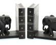 Paire de serre-livres en bois exotique f