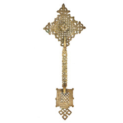 Croix éthiopienne en laiton travaillé et
