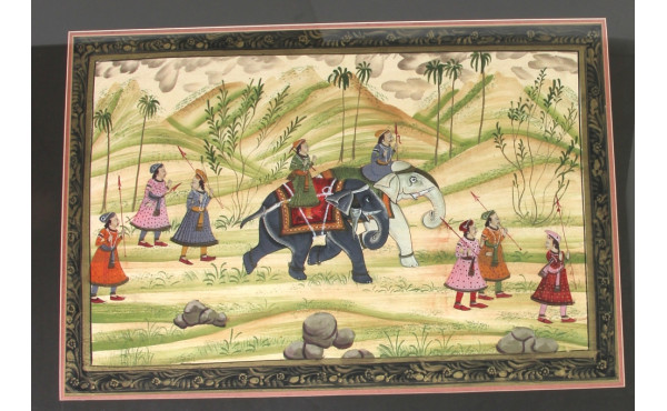 INDE (Xxème) "Cortège avec deux éléphant