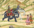 INDE (Xxème) "Cortège avec deux éléphant