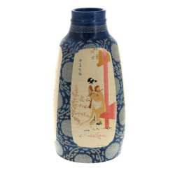 Beau vase en céramique japonaise décor d