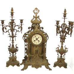 Garniture de cheminée en laiton comprena