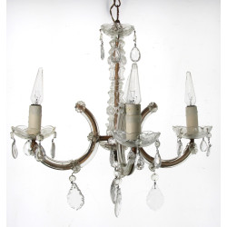 Suspension à 4 bras de lumière en verre 