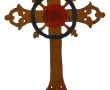 Croix en bois découpé datée manuscriteme