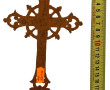 Croix en bois découpé datée manuscriteme