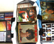 2 sacs de 45 tours + carton de CD musica