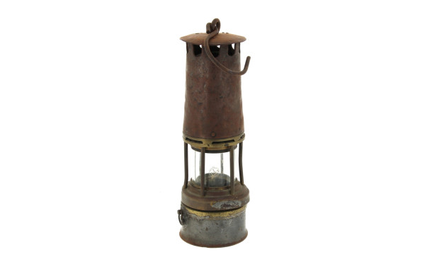 Lampe de mineur ancienne, avec verre en 