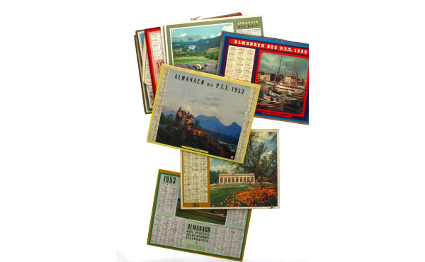 Lot de Calendriers des PTT entre 1952 et